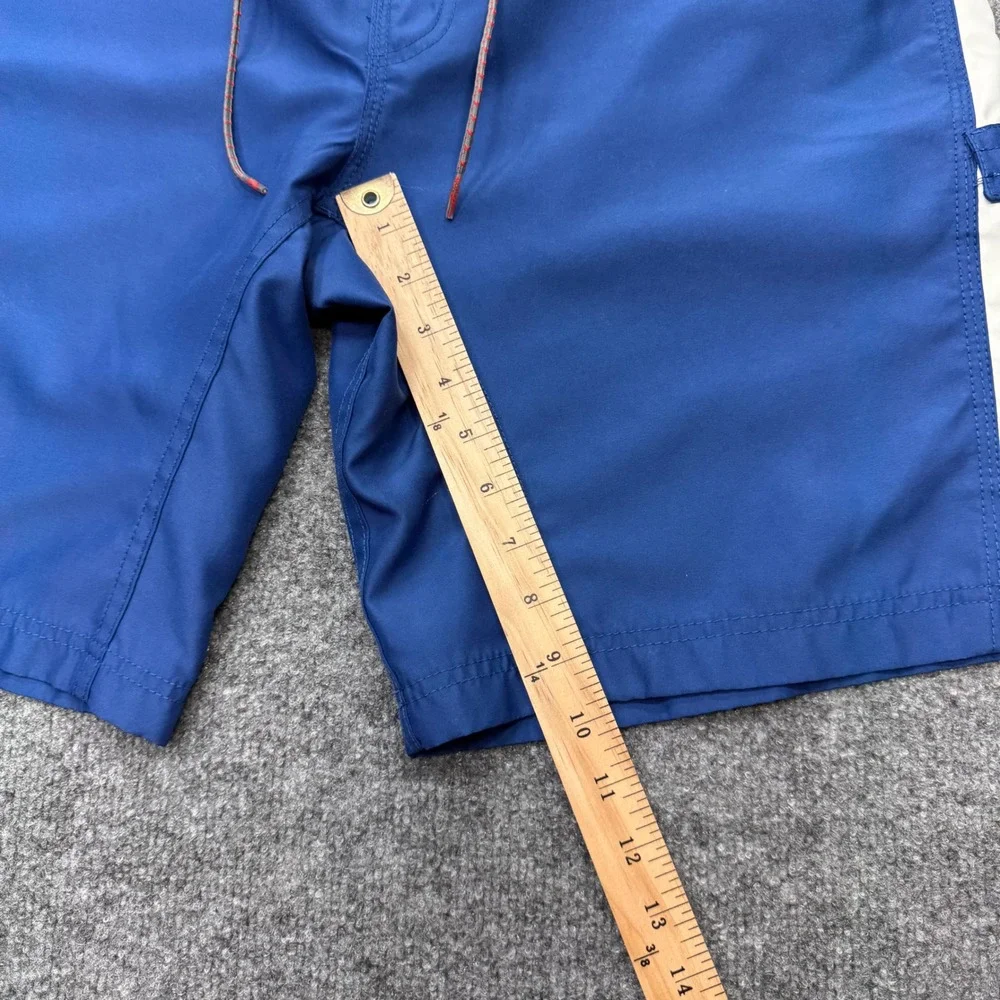 The North Face Mens Blue White Colorblock Board Shorts Swim Trunks Size 34